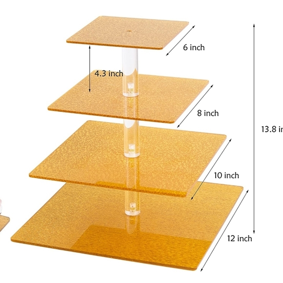 Dining 4 Tier Acrylic Gold Glitter Cupcake Stand Poshmark